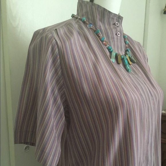 Vintage Marc D’Alcy Mandarin Collar Button-down - Picture 3 of 4